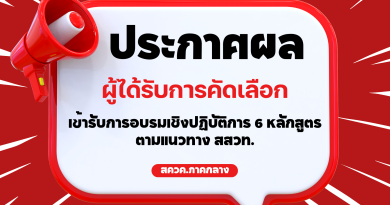 ประกาศผลรายชื่อผู้ผ่านการคัดเลือก